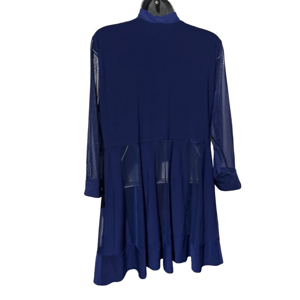 NWT Partially Sheer Dress Jacket Mid thigh length, 3/4 sleeve in Royal Blue PM - Picture 8 of 11
